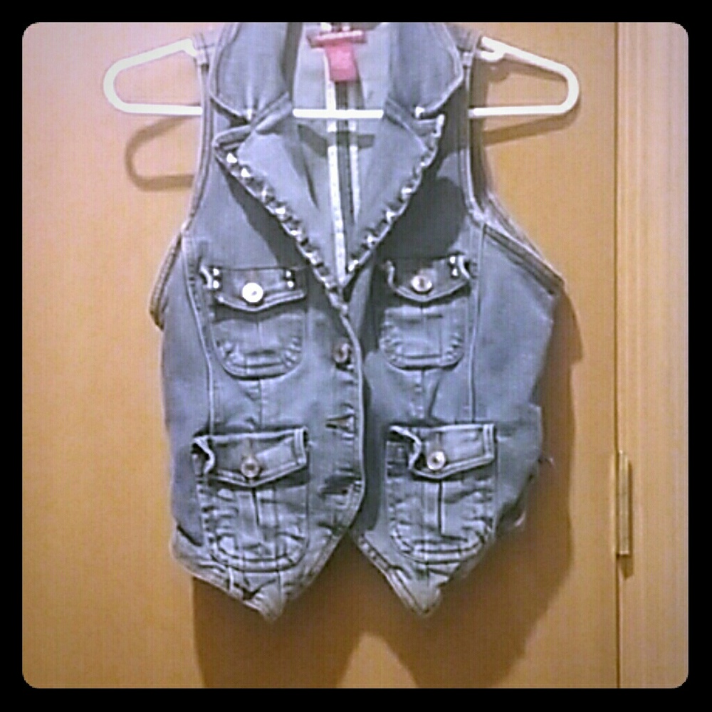 SOLD!U.S. Polo denim studded vest